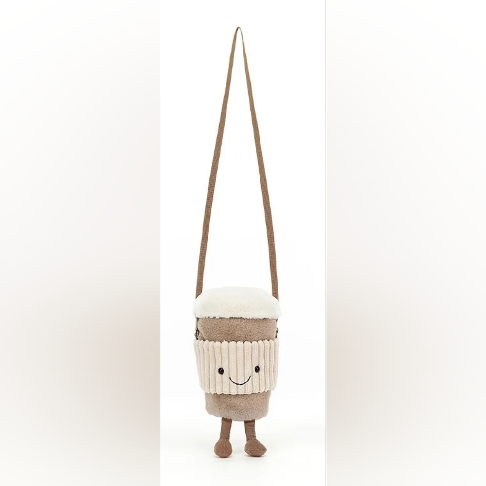 Jellycat Amuseable Coffee-to-Go Bag Crossbody Soft & Plush 8x3.5" NWT - Picture 5 of 5